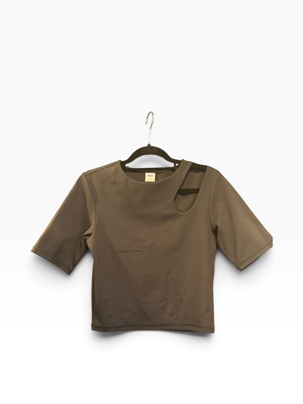 Smash + Tess Black Crop Top with Shoulder Cutout